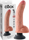 9" Vibrating Cock With Balls (Flesh)