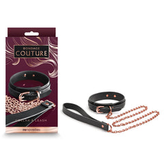 Bondage Couture Collar & Leash - Black