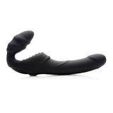 Slim Rider Ribbed Vibrating Silicone Strapless Strap On