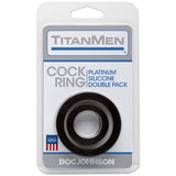 Silicone Cock Rings Double Pack Black