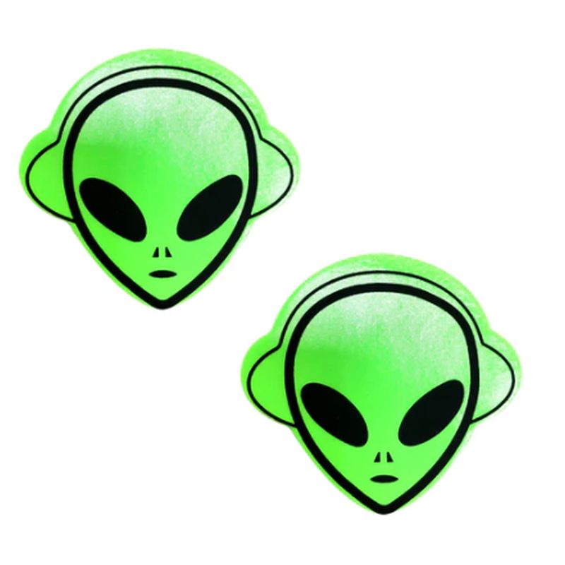 Neon Green Blacklight Alien Pasties