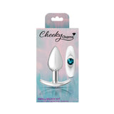 Cheeky Charms Silver Anchor Butt Plug w Clear and Teal Jewel Kit