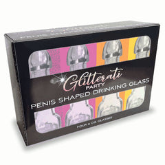 Glitterati Penis 6oz Drinking Glass Pack