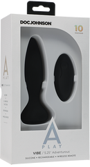 Vibe - Adventurous - Rechargeable Silicone Anal Plug With Remote (Black)