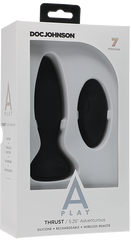 Thrust - Adventurous - Rechargeable Silicone Anal Plug With Remote (Black)