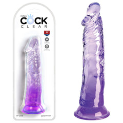 King Cock Clear 8'' Cock - Purple